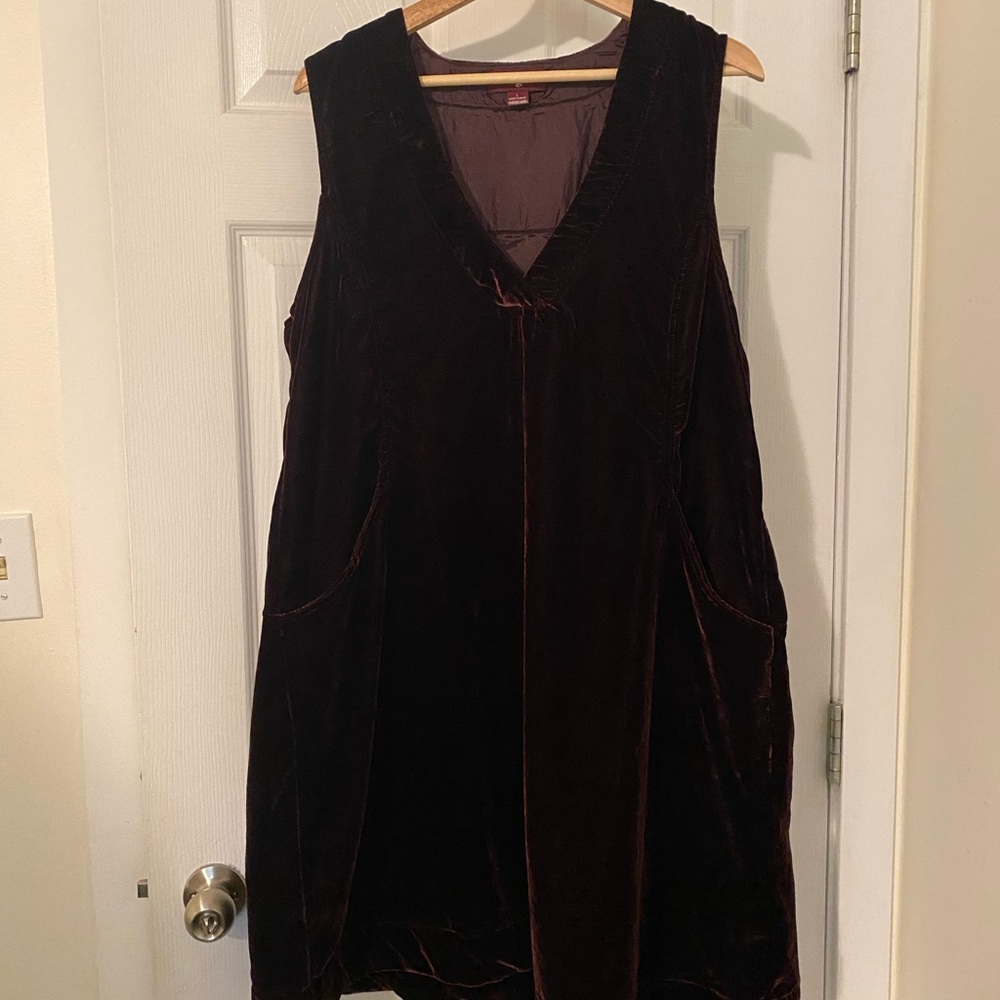 Burgundy velvet April Cornell dress